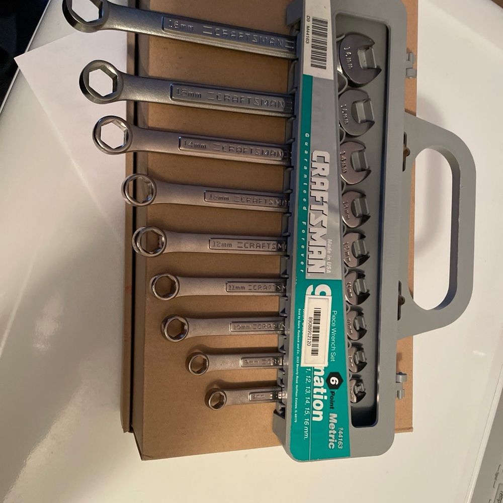 New Sears Craftsman USA Nos 9pc SAE Combination Wrench Set 6 Point 44163